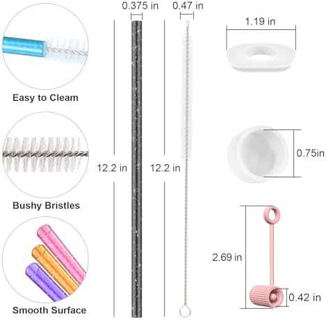 6 PCS Replacement Straws for Stanley|Owala|Simple Modern 40oz 30oz Tumbler, Reusable Color Drinking Straws with Cleaning Brush for Stanley Cup Accessorie，BPA Free, Dishwasher Safe - Image 2