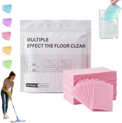 Ivovex Floor Cleaning Sheets,100 Pieces Multi-Effect Floor Cleaning Tablets (Pink) by Casiab