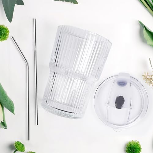 16 OZ Iced Coffee Cups with Lids and Straws Set of 4, Unbreakable Plastic Drinking Glasses Reusable Iced Coffee Glass to Go Cup for Iced Tea,Juice, Water,BPA Free, Dishwasher Safe - Image 6