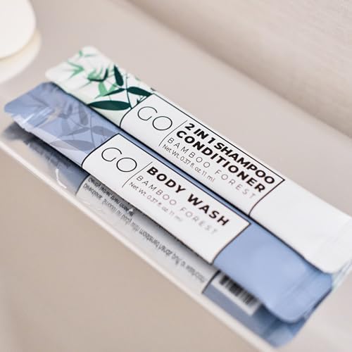 GO Essentials - Men and Women Travel Kit that contains Travel Size Shampoo and Conditioner Set, Mouthwash, Body Wash, and Travel Size Body Lotion Bulk Travel Size Toiletries, Guest and Hotel Supplies - Image 6