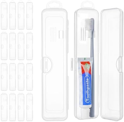 Travel Toothbrush Holder, Transparent (20-Pack) by Buyitnow