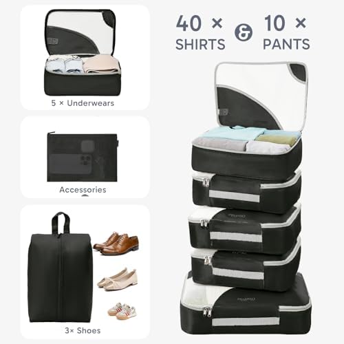 OlarHike 10 Set Packing Cubes for Travel,Gifts for Women Mom,Anti-Tearing Suitcase Organizer,with Over 1000 pcs Mesh Holes,Vacation Essentials & Accessories for Cruise Ship - Image 4