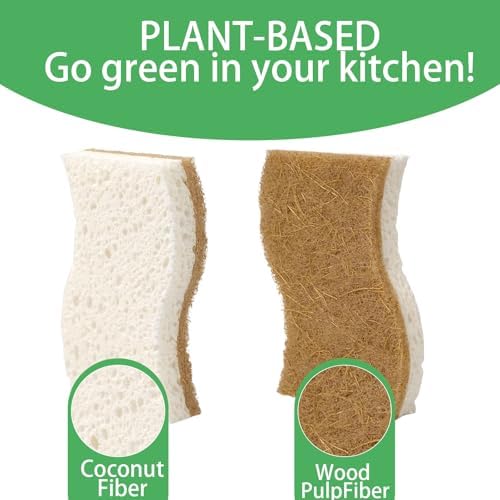 6PCS Natural Loofah Dish Sponges, Biodegradable Non-Toxic Loofah Dish Scrubbers for Washing Dishes - Image 2