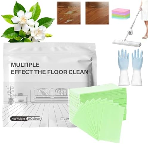Multi-Effect Floor Clean Tablets,100 Piece Floor Cleaning Tablets Multi-Surface Cleaner for Hardwood Laminate Tile & RV Walls Maintenance, Water Concentrated Cleaner (Gardenia 3Bag) by Unknown