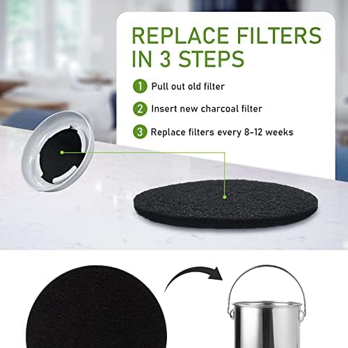 10 Pack Charcoal Filters for Kitchen Compost Bin, Compost Filters for Countertop Bin Pail Replacement, Activated Charcoal Home Bucket Refill Sets, Round 6.7 Inch - Image 5
