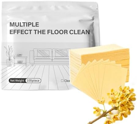 Floor Cleaning Tablets, 100 PCS Concentrated Dissolvable Multi-Effect Floor Cleaner Sheets, Portable Mopping Solution for Tile, Hardwood, Laminate & Marble Multi-Surface Cleaning (Yellow) by Unknown