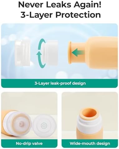 BAGSMART 18 Pack TSA Approved Travel Bottles for Toiletries, Leak Proof Silicone Travel Size Containers Bottles for Shampoo, Soft Pastel - Image 4