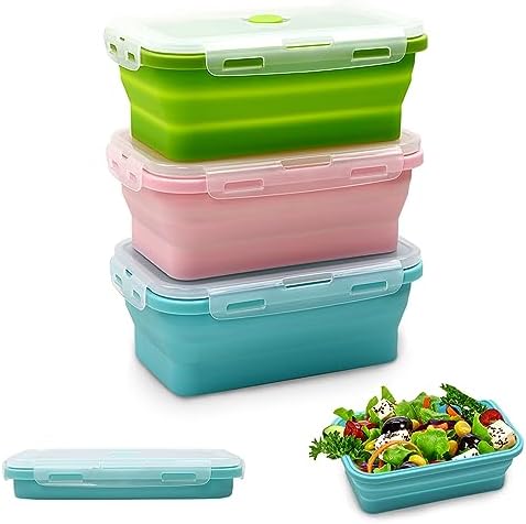 Alimat PluS 16.9oz Silicone Collapsible Food Storage Containers 3 Pack by AlimatPlus