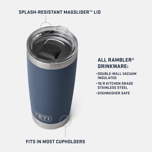 YETI Rambler 20 oz Stainless Steel Vacuum Insulated Tumbler w/MagSlider Lid - Image 2