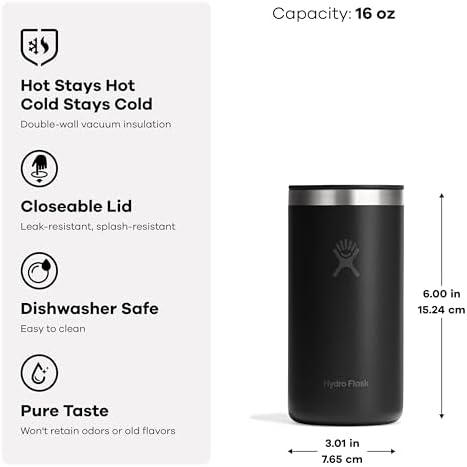 Hydro Flask Travel Coffee Cup – Insulated Stainless Steel, Non-Spill, Leak Proof To-Go Tumbler 16 Oz Mermaid Green - Image 3