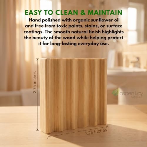 Wooden Shampoo Bar Holder Dish, Soap Saver Tray with Drainage (2 Pack) - Image 3