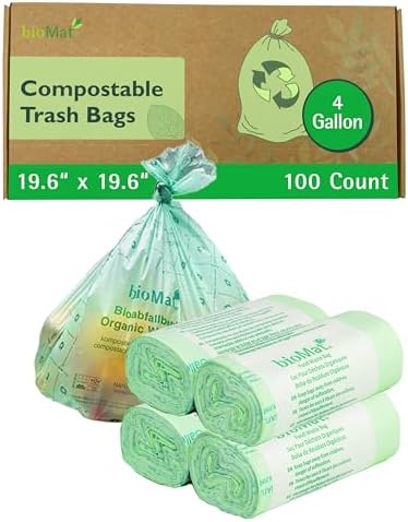 bioMat 4 Gallon Compostable Food Scrap Bags, 100 Count by VisitbioMat