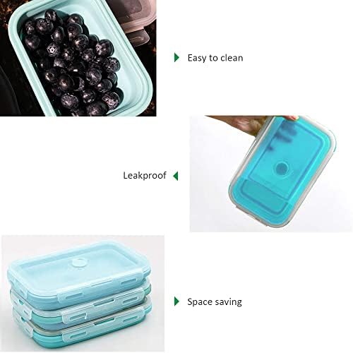 Alimat PluS 3 Pack 40.5oz Silicone Collapsible Storage Containers, Blue - Image 3