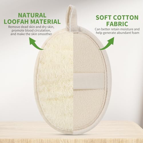6 Pack Large Size Natural Loofah Body Scrubber for Exfoliating - Image 4