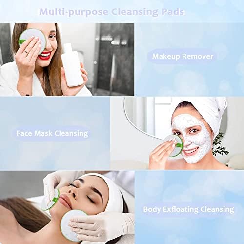Reusable Makeup Remover Pads, Facial Make Up Removal Wipes, Washable Face Cleaning Cloths, Hypoallergenic for Mascara, Eye Shadow, Lipstick, Foundation -3 pcs, 4.5" Dia - Image 6