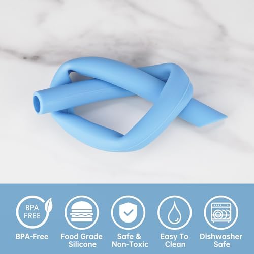 NiHome 6-Pack Wide Reusable Bent Silicone Straws for Smoothies, Milkshake - Image 6