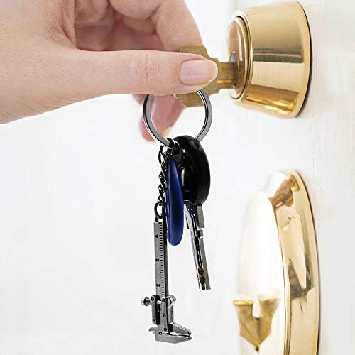 Nekoki Mini Key Chain Tool Movable Vernier Caliper Ruler Sliding Key Holder Rings Keychain Tools Cool Keychain Gift Ideas for Men Women
