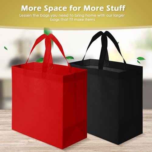 Reginary 100 PCS Non Woven Tote Bags Bulk,Red,Black - Image 4