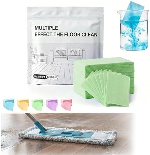 120 Pack Multi-surface Floor Cleaning Tablets, Water Soluble Floor Cleaner Sheets for Mopping Hardwood, Floors, Wall Tiles, Glass, Just Drop In Water, No Measuring by Unknown