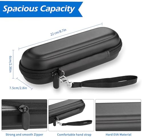 Toothbrush Travel Case for Oral B/Oral-B Pro 1000 1500 5000 7000 & Philips Sonicare 4100 1100 5300 5100 6100/iO Electric Toothbrush, Hard Protective Storage Bag (Black case with toothbrush cap) - Image 3