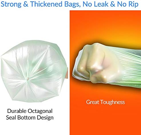 Jaoul Trash Bags 13 Gallon, Small Garbage Bags, Strong & Unscented Trash Bags for Kitchen, Bathroom, Office, Restroom, Car, Green, 60 Counts - Image 4