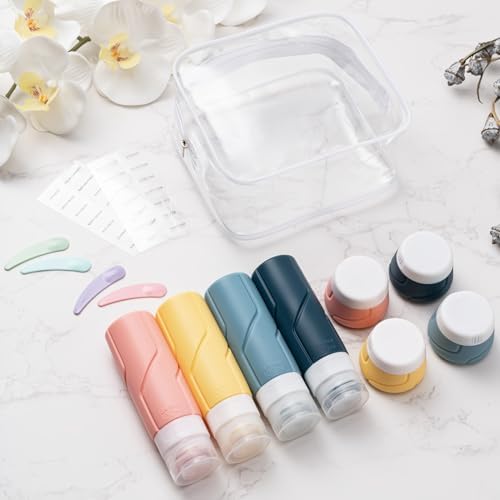 MODENGKONGJIAN Travel Bottles for Toiletries,TSA Approved Silicone Squeezable Travel Shampoo Bottles, 3oz Leak Proof Refillable Toiletry Cosmetic Containers （15 Pcs/Colorful） - Image 4