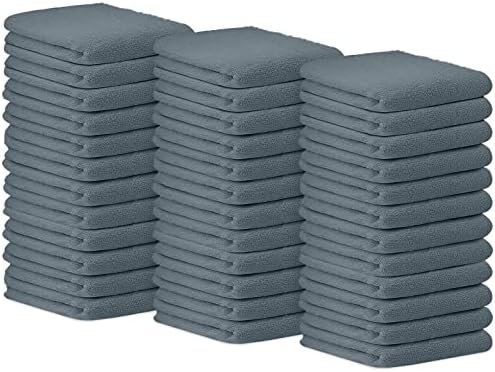Avalon Towels Bar Towels (Pack of 36) Size 14x17 Inches – 100% Cotton, Absorbent and Reusable Cleaning Rags, Multipurpose Cleaning Towels, Terry Cloth Rags, Durable Shop Rags (Grey) by AvalonTowels