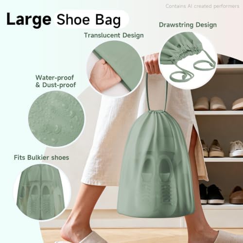 OlarHike Packing Cubes for Travel,Gifts for Women Mom,Anti-Tearing Suitcase Organizer for Luggage with Shoe & Hanging Toiletry Bag,Vacation Essentials & Accessories for Cruise Ship,9 Set,Matcha Green - Image 7