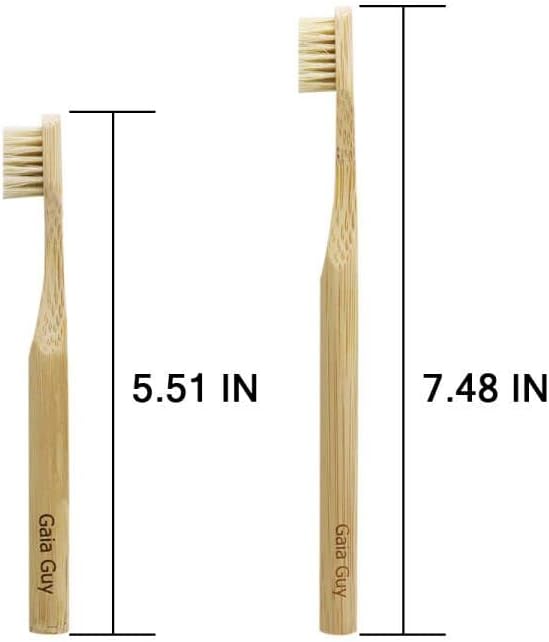 Gaia Guy Natural Bristle Bamboo Toothbrush Family Pack (NO Nylon - Boar Hair ONLY) - Totally Compostable & Biodegradable Boar Bristle and Bamboo Toothbrushes - Zero Waste - 4 Kids and 4 Adults - Image 4