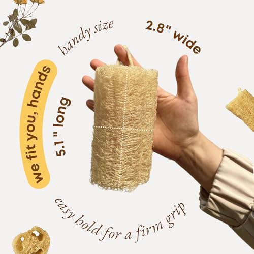 Natural Loofah Sponge 4Pcs Exfoliating Body Dish Scrubber Kitchen - Image 5