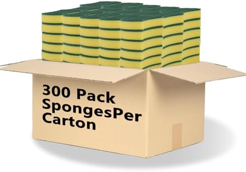 300 Pack Kitchen Cleaning Sponges, Eco Non-Scratch for Dish,Scrub Sponges. by WUHUIXOZ