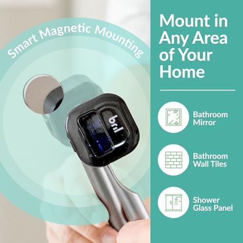 Bril UV-C Toothbrush Sanitizer and Holder – Wall Mounted, Rechargeable, 30-Day Battery, Magnetic Mount, Fits Electric and Manual Brushes, Portable Travel Case, Auto-Shutoff – Multipack - Image 5