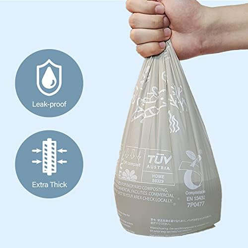 Compostable Trash Bags 4 Gallon, Small Compost Bags for Countertop Bin and Kitchen Food Scrap Waste, US BPI ASTM D6400 Certified, Extra Strong and Leakproof, Unscented, 100 Count - Image 4