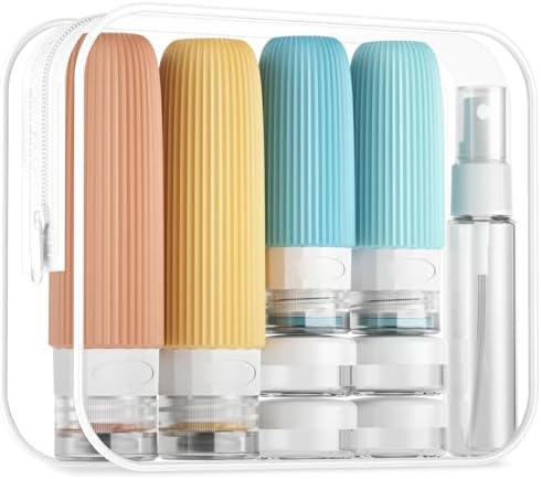 Mrsdry 16 Pack Travel Bottles Set, TSA Approved Leak Proof Silicone Squeezable Containers for Toiletries, Refillable Travel Accessories for Conditioner, Shampoo, Lotion & Body Wash Accessories by Mrsdry