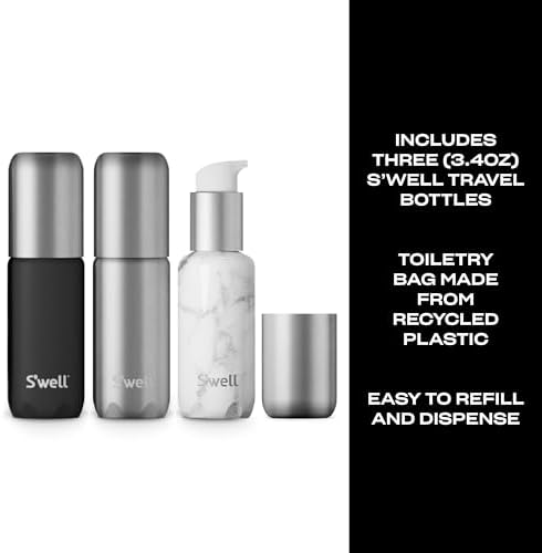 S'well 3.4oz Travel Bottle Set - Includes 3 Lightweight & Recyclable Aluminum Bottles - Leak-Proof Pumps Are Suitable for a Range of Liquid Soaps, Lotions, Sanitizers & More - TSA Carry-On Approved - Image 3