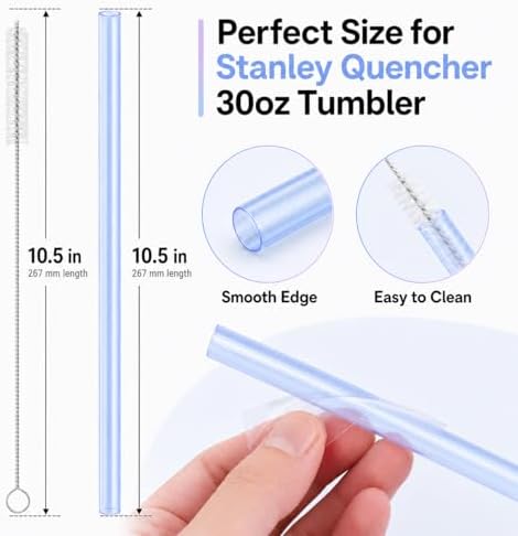 Joshey Replacement Straws for Stanley Quencher 30oz Tumbler, 6 Pack - Image 2