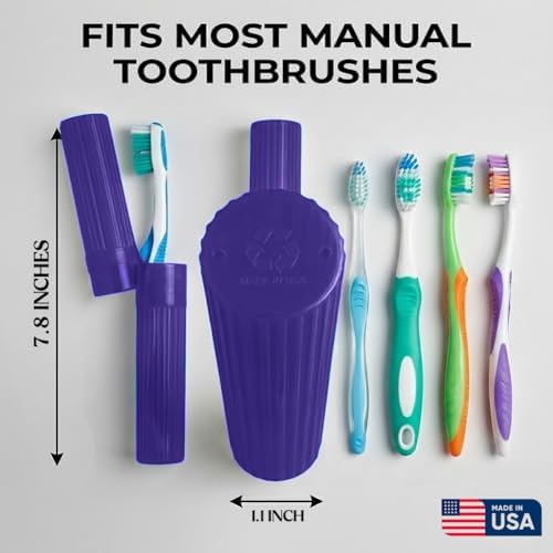 American Comb Toothbrush Holder - Purple, Made in USA, with Ventilation Holes, for Toothbrush Covers, Toothbrush Holder, Toothbrush Soft, Durable Design, Hygienic Bathroom Accessory - Image 2