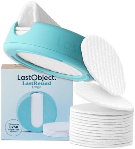 LastRound Reusable Makeup Remover Pads - 7 Washable Eco-Friendly Reusable Cotton Rounds for Face - Sustainable & Soft Cotton Face Pads for Facial Cleansing & Eye Makeup Removal - Travel Storage Case by LastObject
