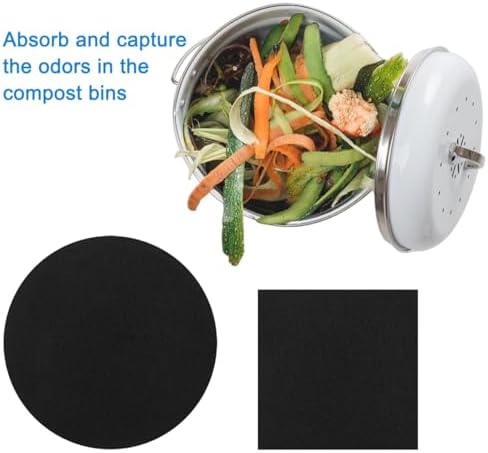 6.7inch & 5inch Charcoal Filters for Kitchen Compost Bucket, Compost Filter for Countertop Bin,Compost Pail Replacement Activated Carbon Charcoal Filters, Round& Rectangle - Image 7