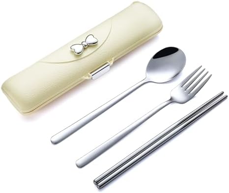 DEVICO Travel Silverware Set with Case,Portable Lunch Utensils Set for Work by DEVICO