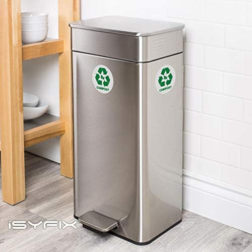 iSYFIX Compost Sticker for Trash Can Bins, 6 Pack, 5 inch - Image 4