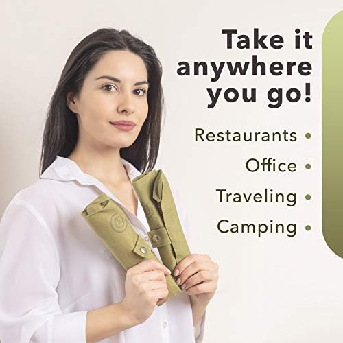 GREENZLA Bamboo Travel Utensil Set | Double Pack | 2 Canvas Bags - Image 2