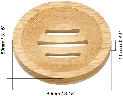 uxcell Wooden Soap Dish, 2Pack Natural Bamboo Soap Saver Tray Self Draining Soap Holder for Bathroom, Bathtub, Kitchen Sink - Image 2