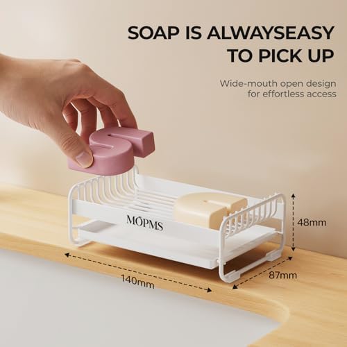 MOPMS Soap Dish for Shower, Carbon Steel Bar Soap Holder with Drainage - Image 4