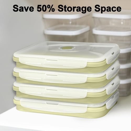 Collapsible Food Storage Containers with Airtight Lid & Air Vent, 40.5 oz - Image 2