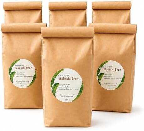 Sunwood Life®Premium Bokashi Bran - Excellent for Food Waste Composting, Graden and Pet Ordors Control (6 bags/13.2lbs) by Unknown