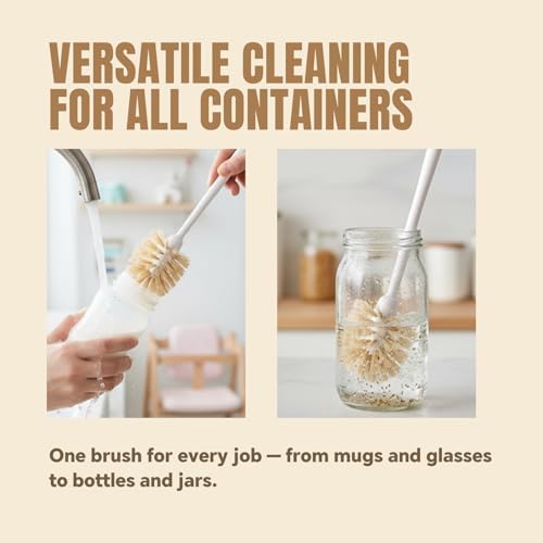 Bottle Brush Cleaner,Long Plastic Handle,Soft Bristle&Non-Scratch,Cleans and Scrubs Hard to Reach Coffee Cups,Mason,Thermos,Glass Bottle,Beer Bottles,Wine Bottles,Baby Bottle,Mugs - Image 7