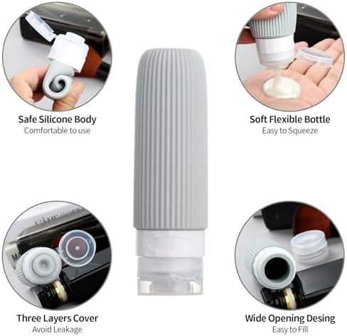 Mrsdry 16 Pack Travel Bottles for Toiletries, Large 6oz Silicone Travel Containers, Leak Proof Refillable Liquid Shampoo And Conditioner Travel Essentials - Image 4