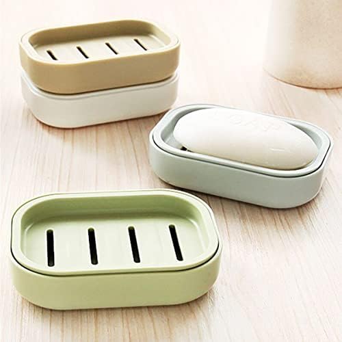 4 Pack Plastic Soap Dish, Soap Container, Double Layer Draining Soap Holder for Shower, Bathroom or Kitchen, C-0060 - Image 6