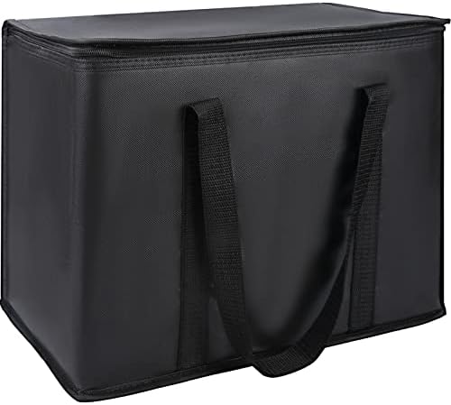 1-Pack Insulated Reusable Grocery Shopping Bags, X-Large, Black by CIVJET